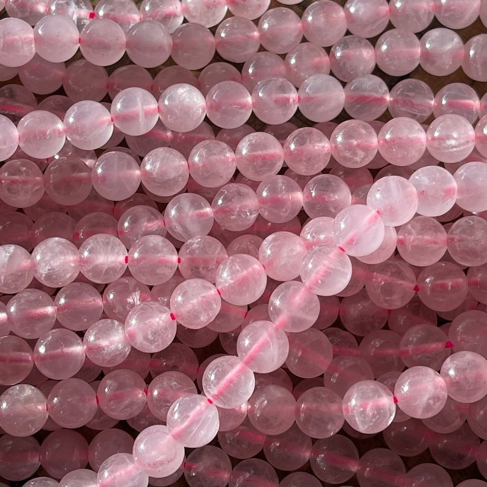 Natural Pink Quartz Round Bead Strand - 4mm - 6mm - 8mm